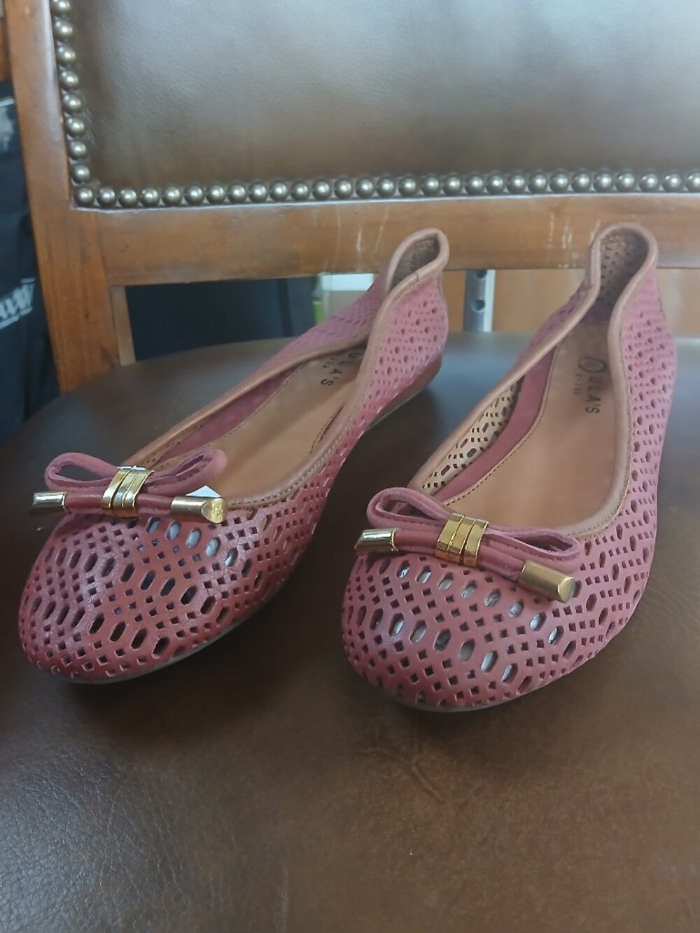 Cool flats in maroon leather. New and unworn.